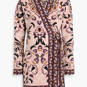 FARM Rio Jacquard Rose Patterned Mini Dress